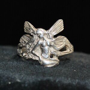 Sterling Art Nouveau Style Fairy Ring Size 6.5
